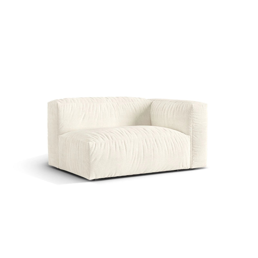 Martina Modulares Sofa Sitzelement, Rechte Seite, Sitztiefe 76 cm, aus Boucle in Elfenbein (Monet Nata), 160x106 cm von Micadoni – Bild 3