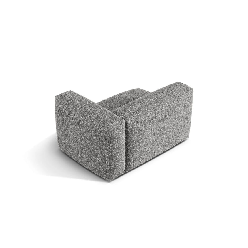 Martina Modulares Sofa Sitzelement, Rechte Seite, Sitztiefe 76 cm, aus Boucle in Graphit (Monet Graphite), 120x106 cm von Micadoni – Bild 4