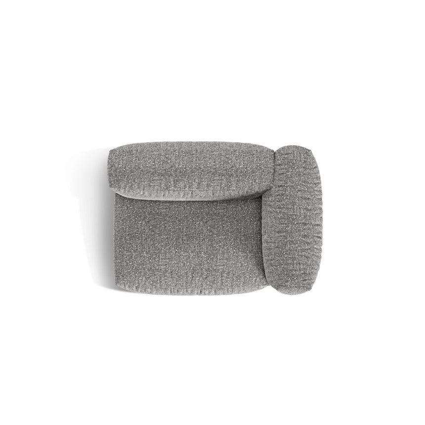 Martina Modulares Sofa Sitzelement, Rechte Seite, Sitztiefe 76 cm, aus Boucle in Graphit (Monet Graphite), 120x106 cm von Micadoni – Bild 5