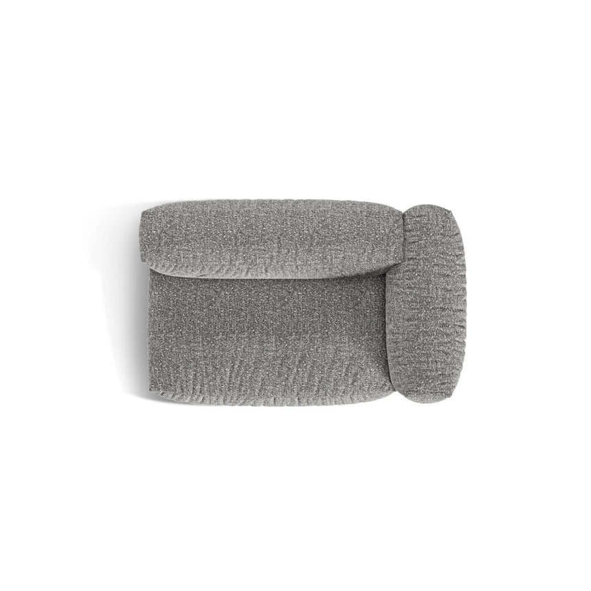 Martina Modulares Sofa Sitzelement, Rechte Seite, Sitztiefe 76 cm, aus Boucle in Graphit (Monet Graphite), 160x106 cm von Micadoni – Bild 5