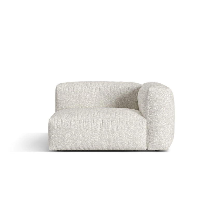 Martina Modulares Sofa Sitzelement, Rechte Seite, Sitztiefe 76 cm, aus Boucle in Grau Beige meliert (Monet Pearl), 120x106 cm von Micadoni – Bild 1