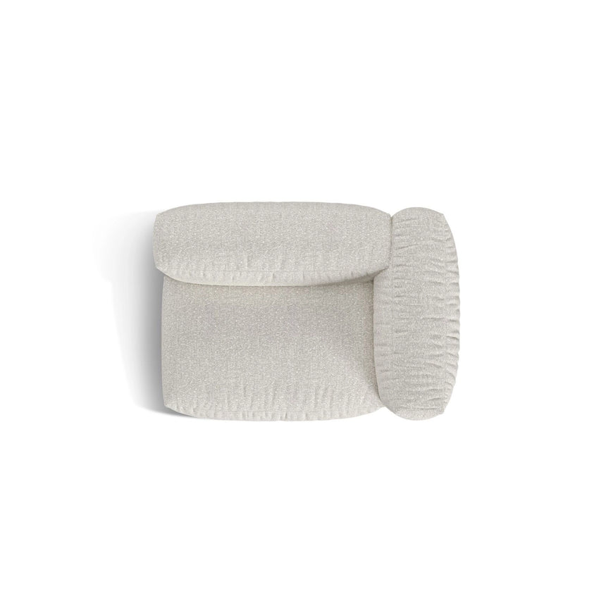 Martina Modulares Sofa Sitzelement, Rechte Seite, Sitztiefe 76 cm, aus Boucle in Grau Beige meliert (Monet Pearl), 120x106 cm von Micadoni – Bild 5