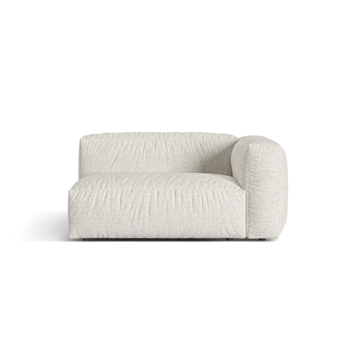 Martina Modulares Sofa Sitzelement, Rechte Seite, Sitztiefe 76 cm, aus Boucle in Grau Beige meliert (Monet Pearl), 160x106 cm von Micadoni – Bild 1
