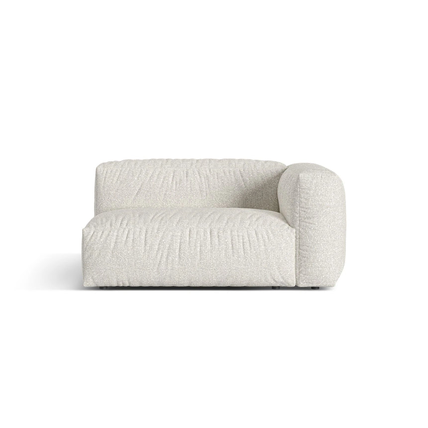 Martina Modulares Sofa Sitzelement, Rechte Seite, Sitztiefe 76 cm, aus Boucle in Grau Beige meliert (Monet Pearl), 160x106 cm von Micadoni – Bild 1
