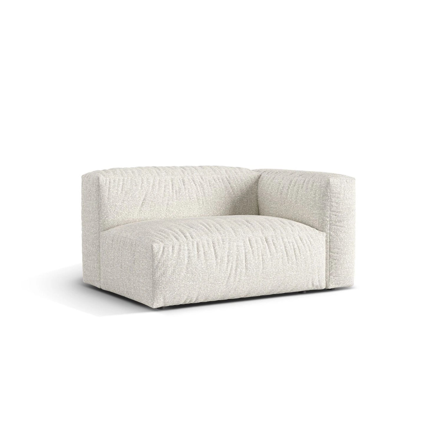 Martina Modulares Sofa Sitzelement, Rechte Seite, Sitztiefe 76 cm, aus Boucle in Grau Beige meliert (Monet Pearl), 160x106 cm von Micadoni – Bild 3