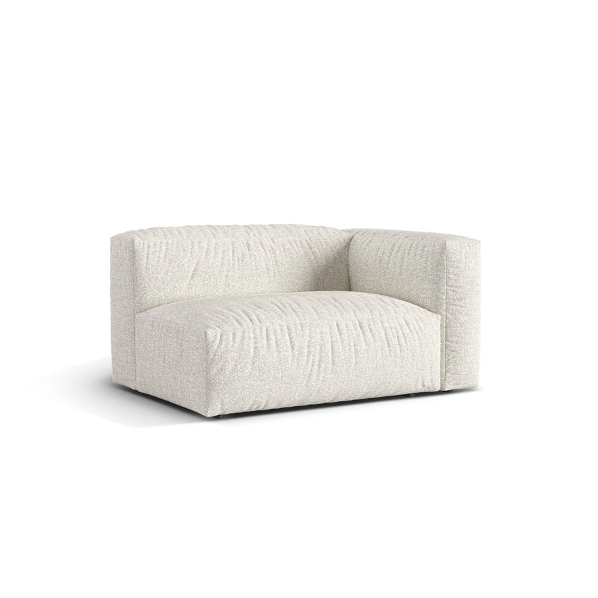 Martina Modulares Sofa Sitzelement, Rechte Seite, Sitztiefe 76 cm, aus Boucle in Grau Beige meliert (Monet Pearl), 160x106 cm von Micadoni – Bild 3