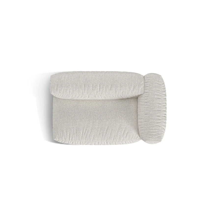 Martina Modulares Sofa Sitzelement, Rechte Seite, Sitztiefe 76 cm, aus Boucle in Grau Beige meliert (Monet Pearl), 160x106 cm von Micadoni – Bild 5