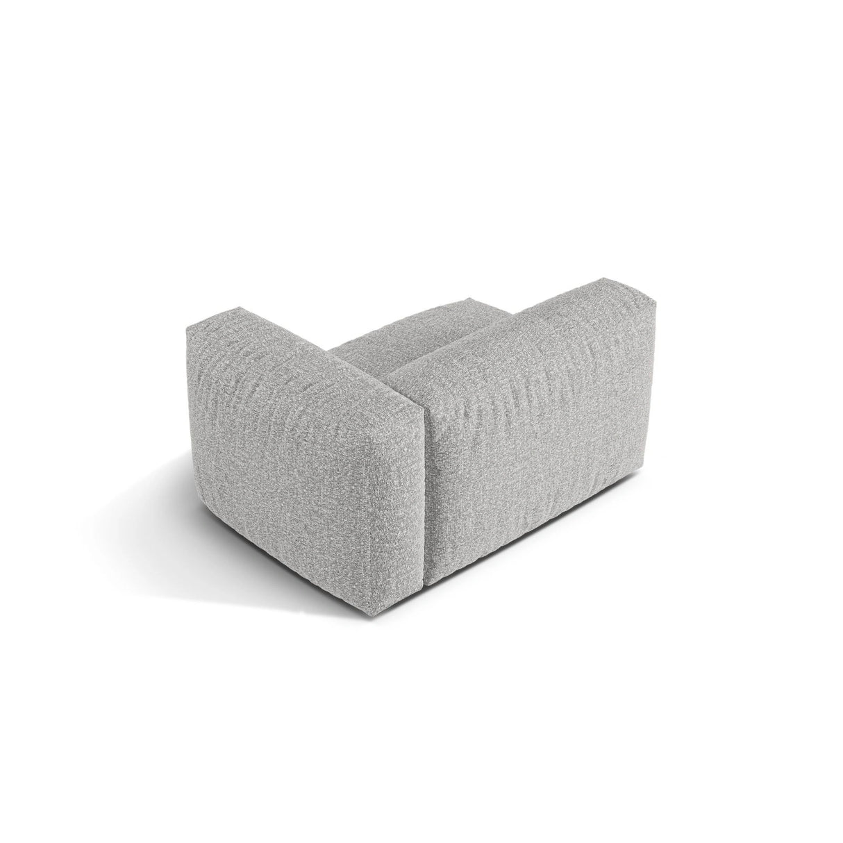 Martina Modulares Sofa Sitzelement, Rechte Seite, Sitztiefe 76 cm, aus Boucle in Silber (Monet Silver), 120x106 cm von Micadoni – Bild 4