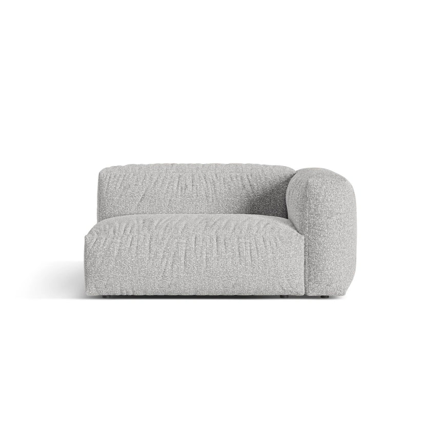 Martina Modulares Sofa Sitzelement, Rechte Seite, Sitztiefe 76 cm, aus Boucle in Silber (Monet Silver), 160x106 cm von Micadoni – Bild 1