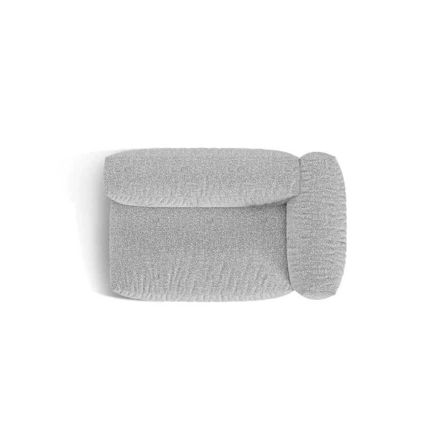 Martina Modulares Sofa Sitzelement, Rechte Seite, Sitztiefe 76 cm, aus Boucle in Silber (Monet Silver), 160x106 cm von Micadoni – Bild 5