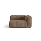 Martina Modulares Sofa Sitzelement, Rechte Seite, Sitztiefe 76 cm, aus Cord in Acorn (Tilia 17), 120x106 cm von Micadoni – Bild 1