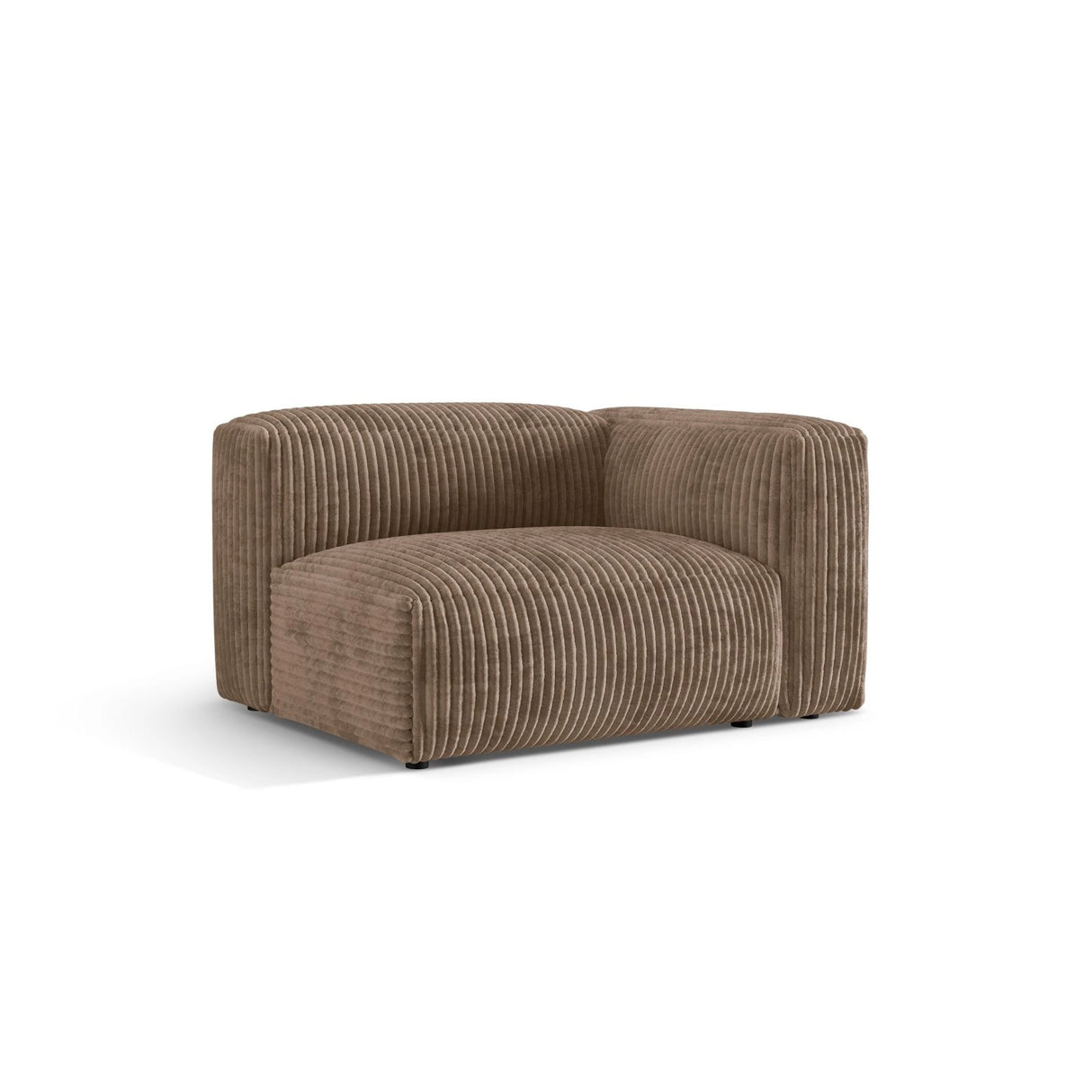 Martina Modulares Sofa Sitzelement, Rechte Seite, Sitztiefe 76 cm, aus Cord in Acorn (Tilia 17), 120x106 cm von Micadoni – Bild 3