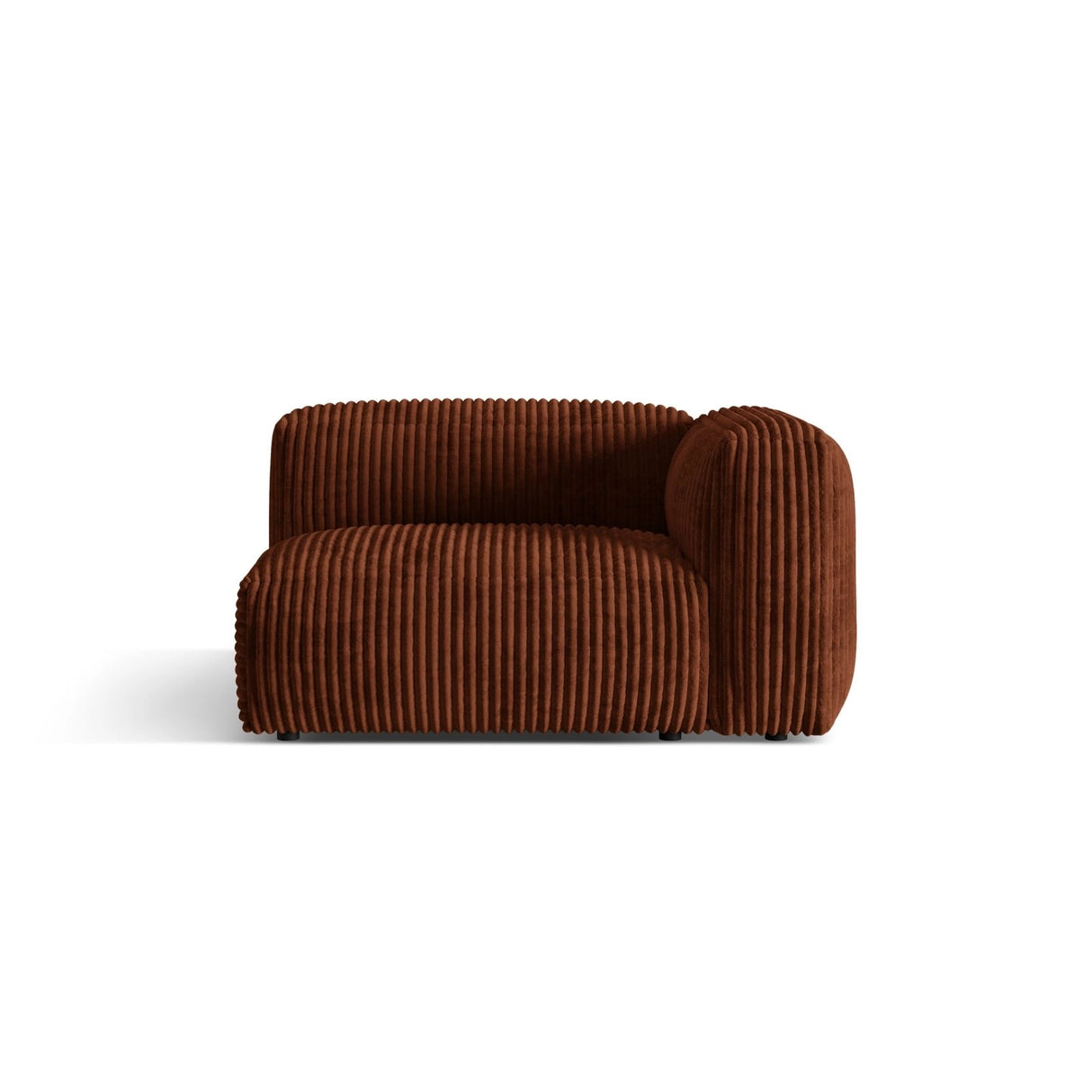 Martina Modulares Sofa Sitzelement, Rechte Seite, Sitztiefe 76 cm, aus Cord in Brick (Tilia 52), 120x106 cm von Micadoni – Bild 1