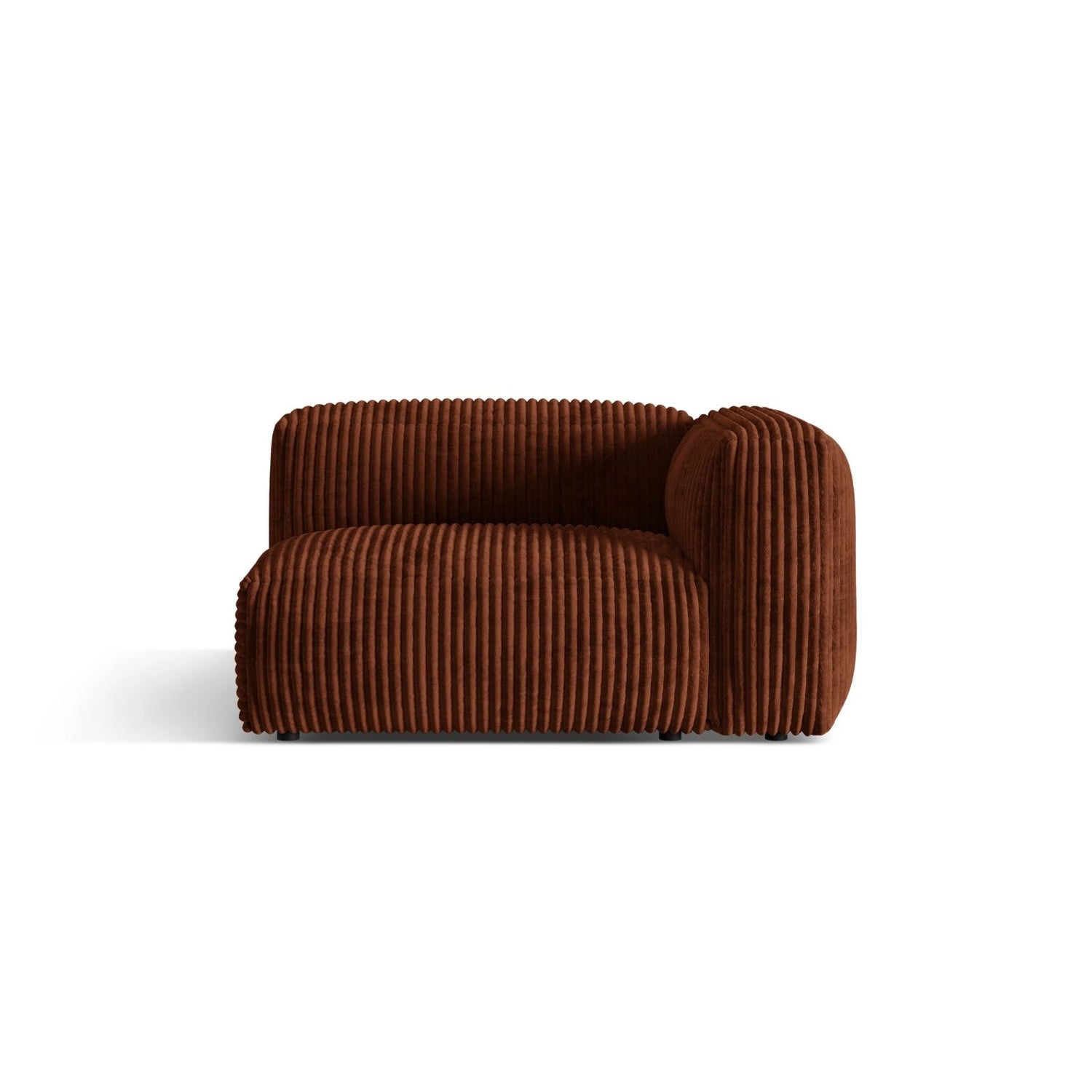 Martina Modulares Sofa Sitzelement, Rechte Seite, Sitztiefe 76 cm, aus Cord in Brick (Tilia 52), 120x106 cm von Micadoni – Bild 1