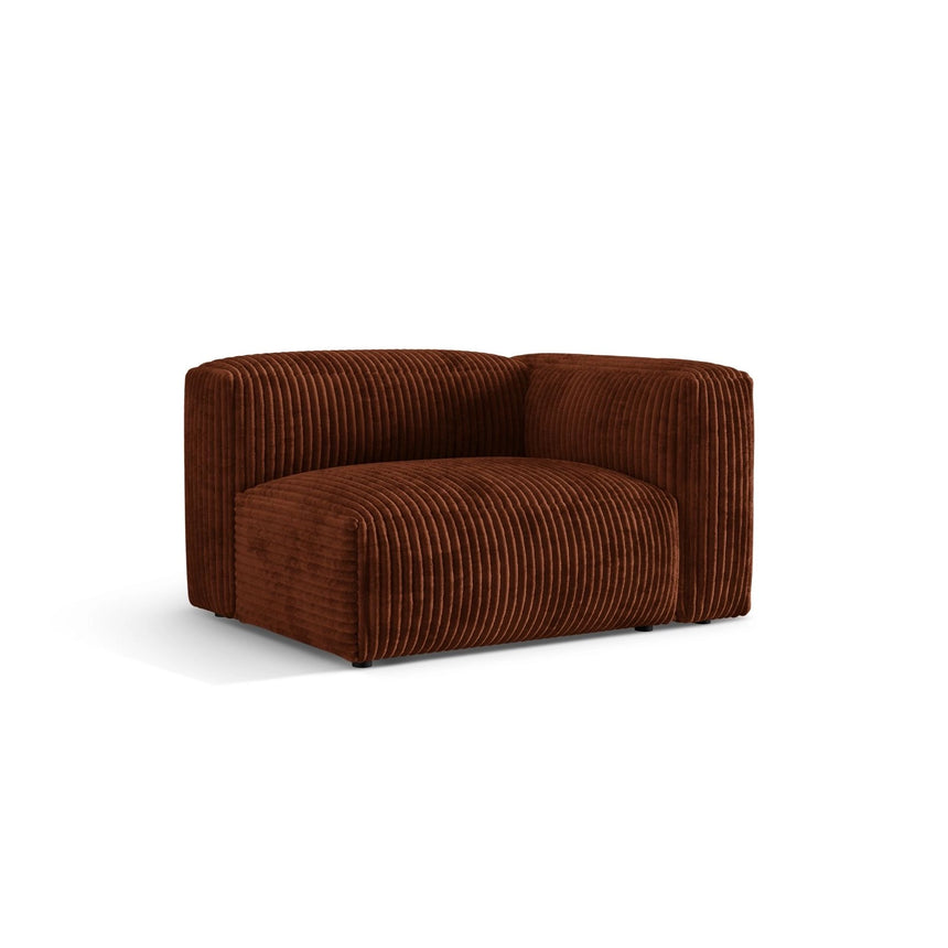 Martina Modulares Sofa Sitzelement, Rechte Seite, Sitztiefe 76 cm, aus Cord in Brick (Tilia 52), 120x106 cm von Micadoni – Bild 3