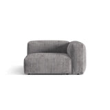 Martina Modulares Sofa Sitzelement, Rechte Seite, Sitztiefe 76 cm, aus Cord in Hellgrau (Tilia 86), 120x106 cm von Micadoni – Bild 1