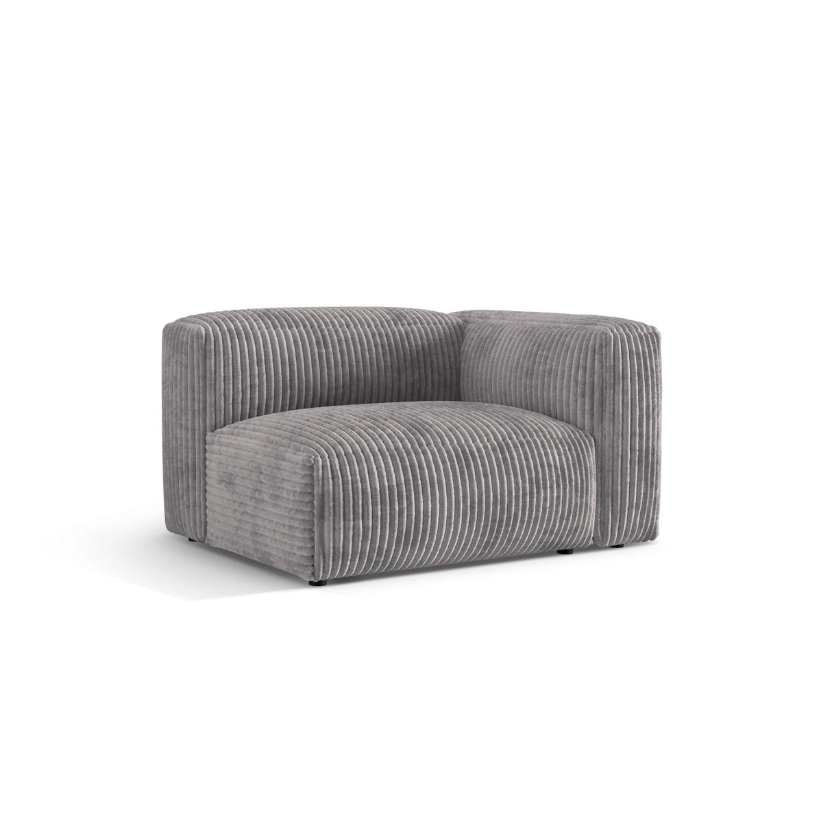 Martina Modulares Sofa Sitzelement, Rechte Seite, Sitztiefe 76 cm, aus Cord in Hellgrau (Tilia 86), 120x106 cm von Micadoni – Bild 3