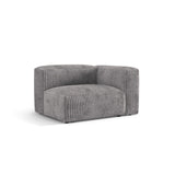 Martina Modulares Sofa Sitzelement, Rechte Seite, Sitztiefe 76 cm, aus Cord in Hellgrau (Tilia 86), 120x106 cm von Micadoni – Bild 3