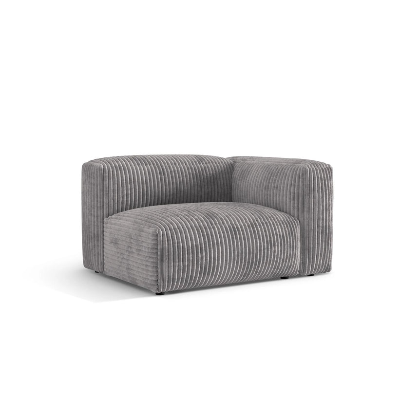 Martina Modulares Sofa Sitzelement, Rechte Seite, Sitztiefe 76 cm, aus Cord in Hellgrau (Tilia 86), 120x106 cm von Micadoni – Bild 3