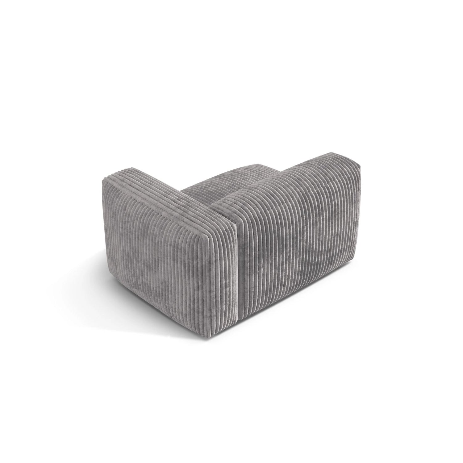 Martina Modulares Sofa Sitzelement, Rechte Seite, Sitztiefe 76 cm, aus Cord in Hellgrau (Tilia 86), 120x106 cm von Micadoni – Bild 4