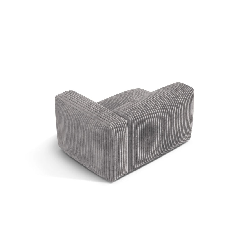 Martina Modulares Sofa Sitzelement, Rechte Seite, Sitztiefe 76 cm, aus Cord in Hellgrau (Tilia 86), 120x106 cm von Micadoni – Bild 4