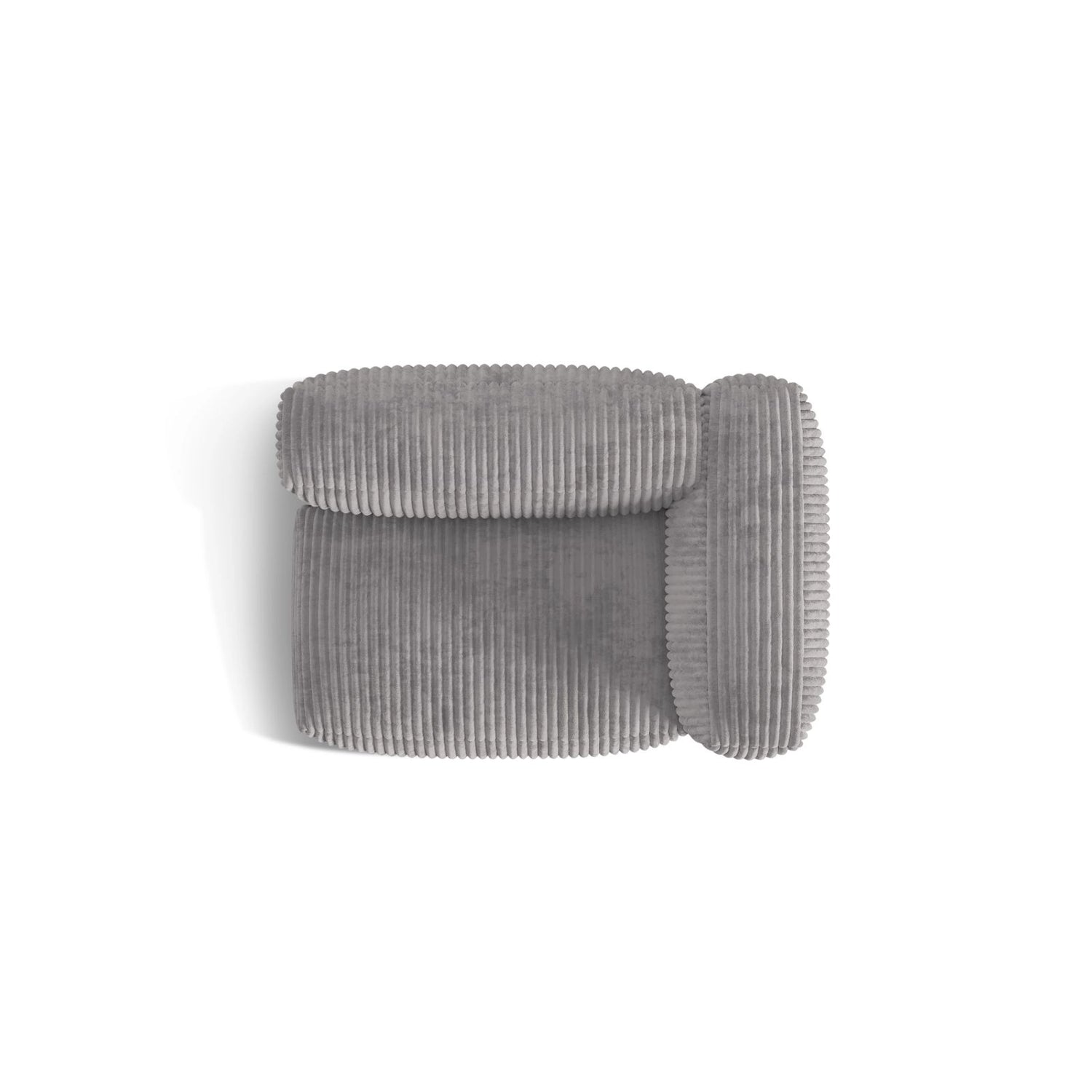 Martina Modulares Sofa Sitzelement, Rechte Seite, Sitztiefe 76 cm, aus Cord in Hellgrau (Tilia 86), 120x106 cm von Micadoni – Bild 5
