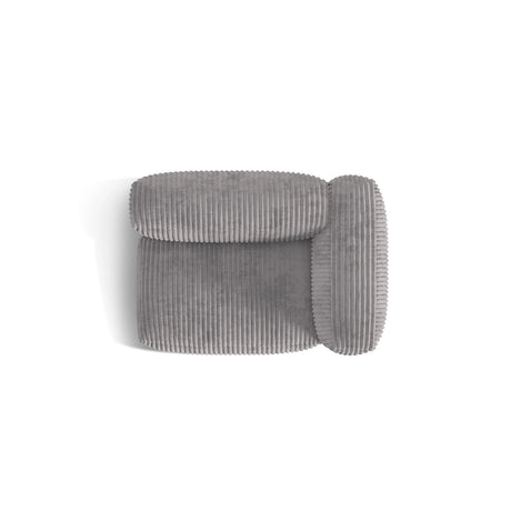 Martina Modulares Sofa Sitzelement, Rechte Seite, Sitztiefe 76 cm, aus Cord in Hellgrau (Tilia 86), 120x106 cm von Micadoni – Bild 5