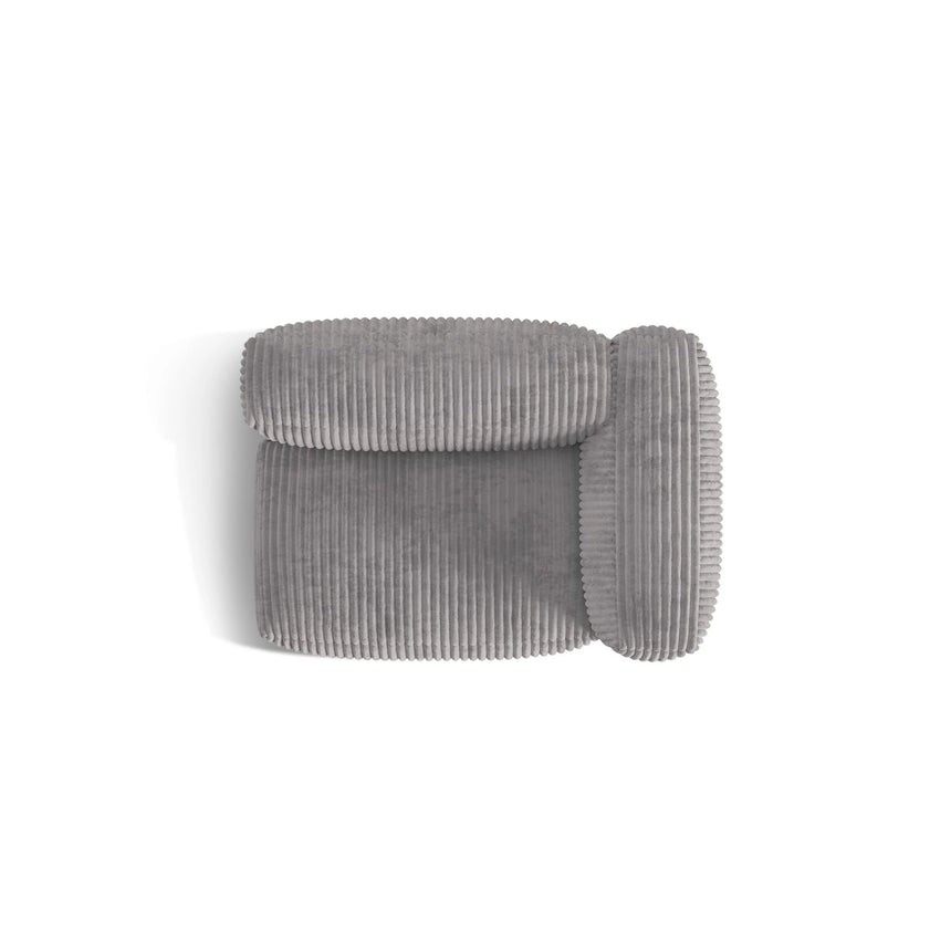 Martina Modulares Sofa Sitzelement, Rechte Seite, Sitztiefe 76 cm, aus Cord in Hellgrau (Tilia 86), 120x106 cm von Micadoni – Bild 5
