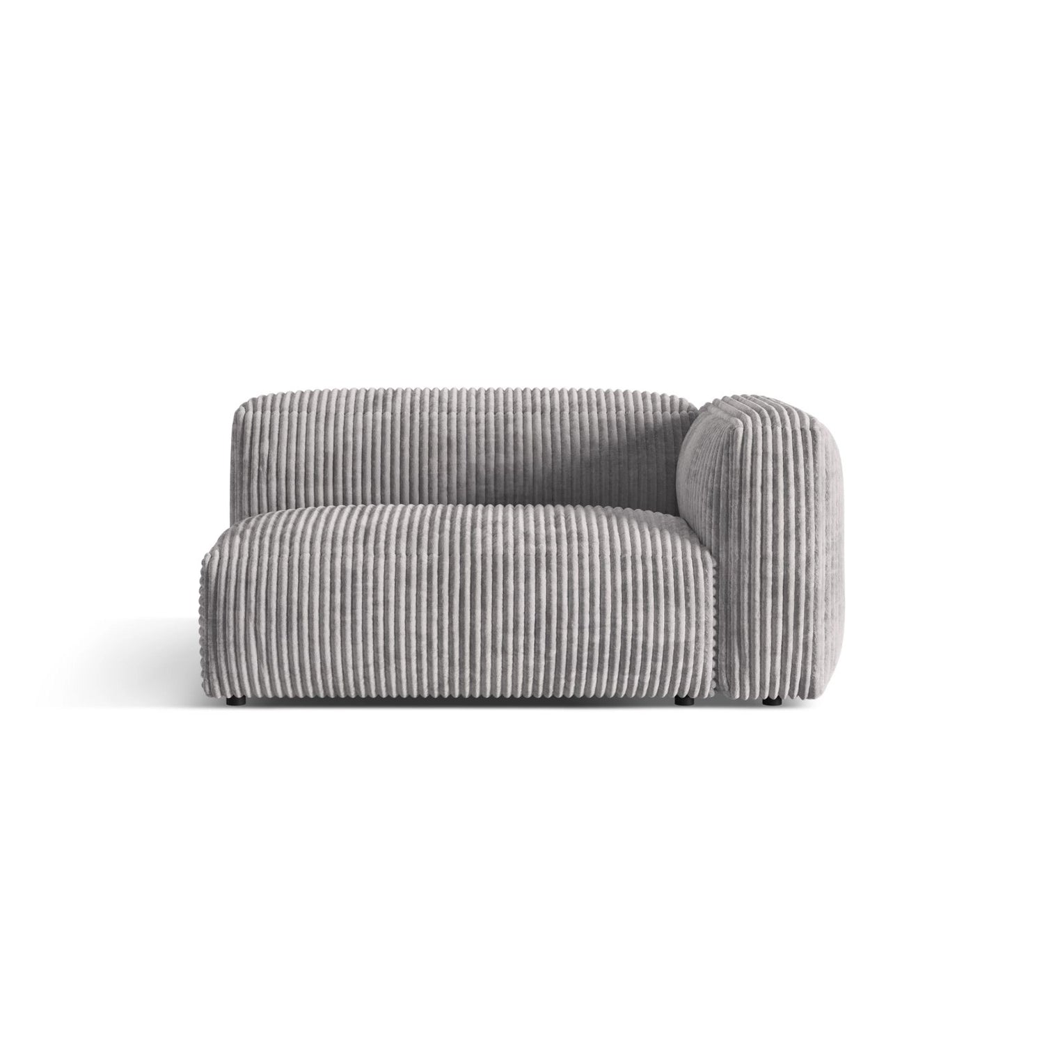 Martina Modulares Sofa Sitzelement, Rechte Seite, Sitztiefe 76 cm, aus Cord in Hellgrau (Tilia 86), 160x106 cm von Micadoni – Bild 1
