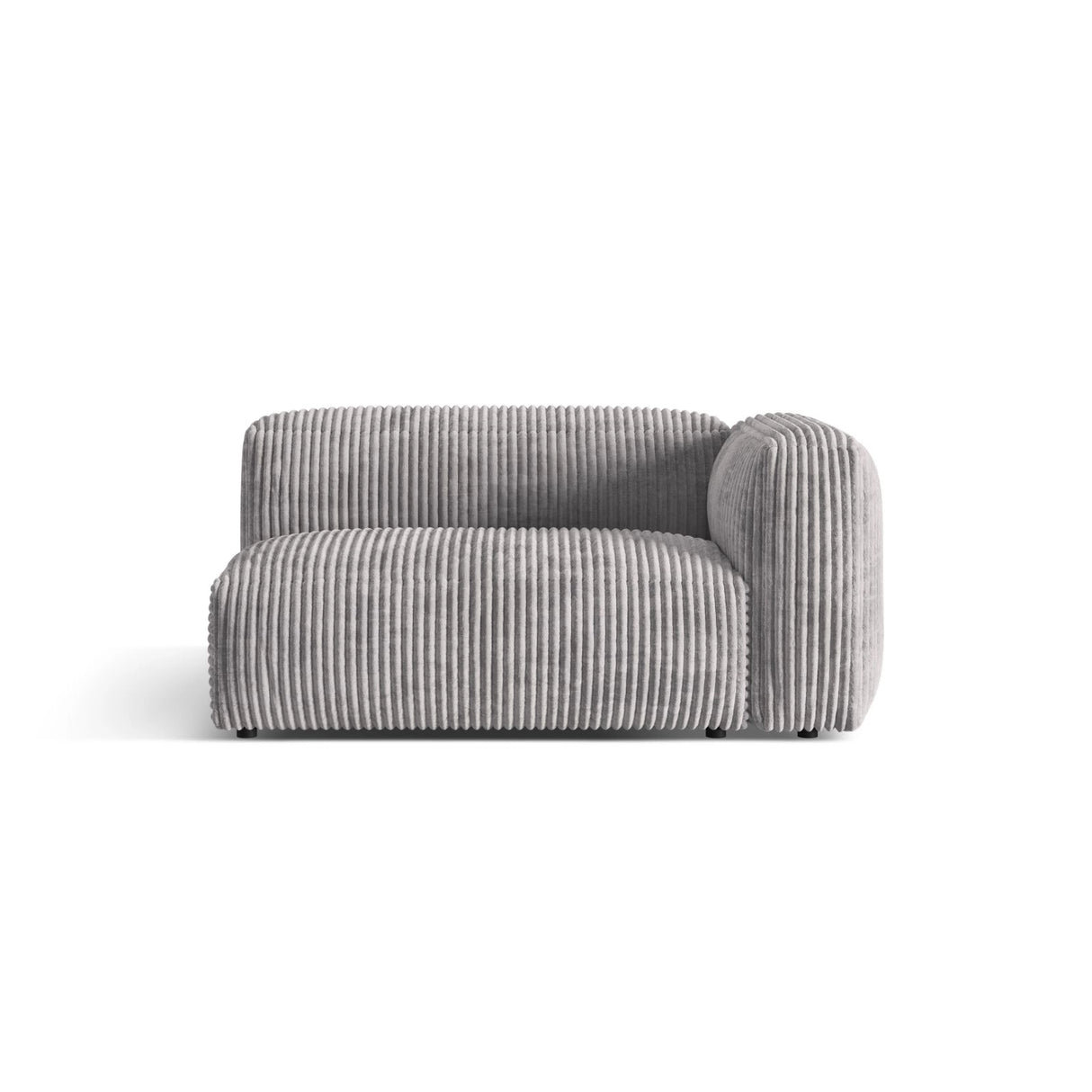 Martina Modulares Sofa Sitzelement, Rechte Seite, Sitztiefe 76 cm, aus Cord in Hellgrau (Tilia 86), 160x106 cm von Micadoni – Bild 1
