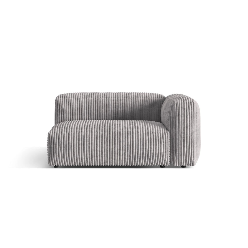 Martina Modulares Sofa Sitzelement, Rechte Seite, Sitztiefe 76 cm, aus Cord in Hellgrau (Tilia 86), 160x106 cm von Micadoni – Bild 1