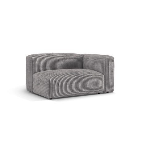 Martina Modulares Sofa Sitzelement, Rechte Seite, Sitztiefe 76 cm, aus Cord in Hellgrau (Tilia 86), 160x106 cm von Micadoni – Bild 3