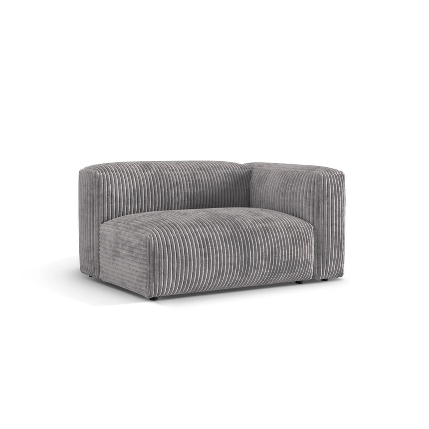 Martina Modulares Sofa Sitzelement, Rechte Seite, Sitztiefe 76 cm, aus Cord in Hellgrau (Tilia 86), 160x106 cm von Micadoni – Bild 3