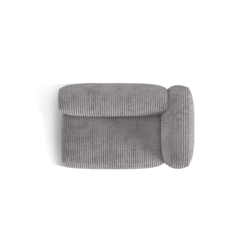 Martina Modulares Sofa Sitzelement, Rechte Seite, Sitztiefe 76 cm, aus Cord in Hellgrau (Tilia 86), 160x106 cm von Micadoni – Bild 5