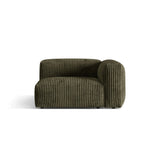 Martina Modulares Sofa Sitzelement, Rechte Seite, Sitztiefe 76 cm, aus Cord in Moosgrün (Tilia 37), 120x106 cm von Micadoni – Bild 1