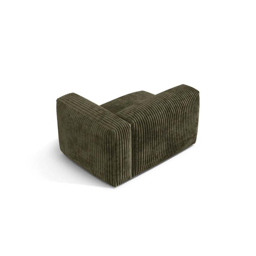 Martina Modulares Sofa Sitzelement, Rechte Seite, Sitztiefe 76 cm, aus Cord in Moosgrün (Tilia 37), 120x106 cm von Micadoni – Bild 4
