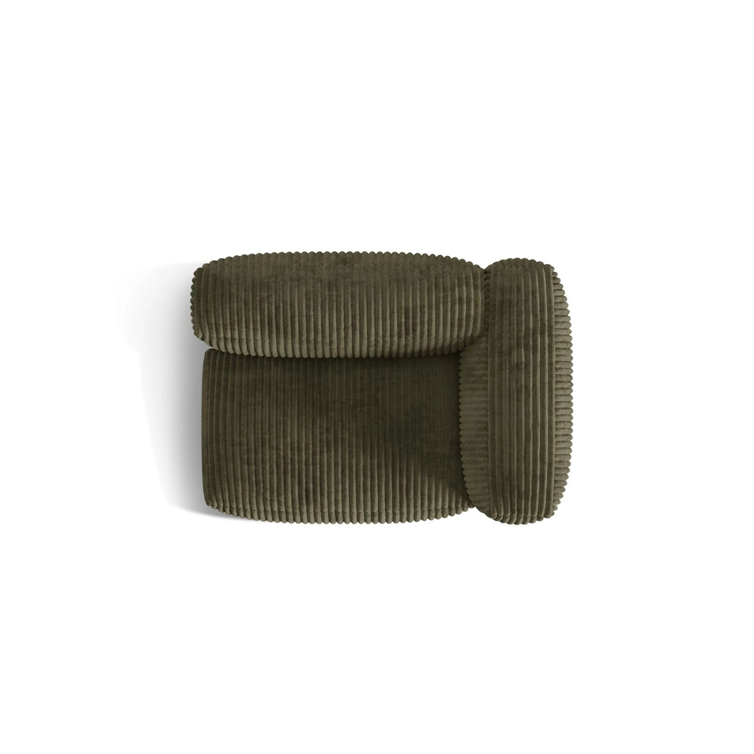 Martina Modulares Sofa Sitzelement, Rechte Seite, Sitztiefe 76 cm, aus Cord in Moosgrün (Tilia 37), 120x106 cm von Micadoni – Bild 5