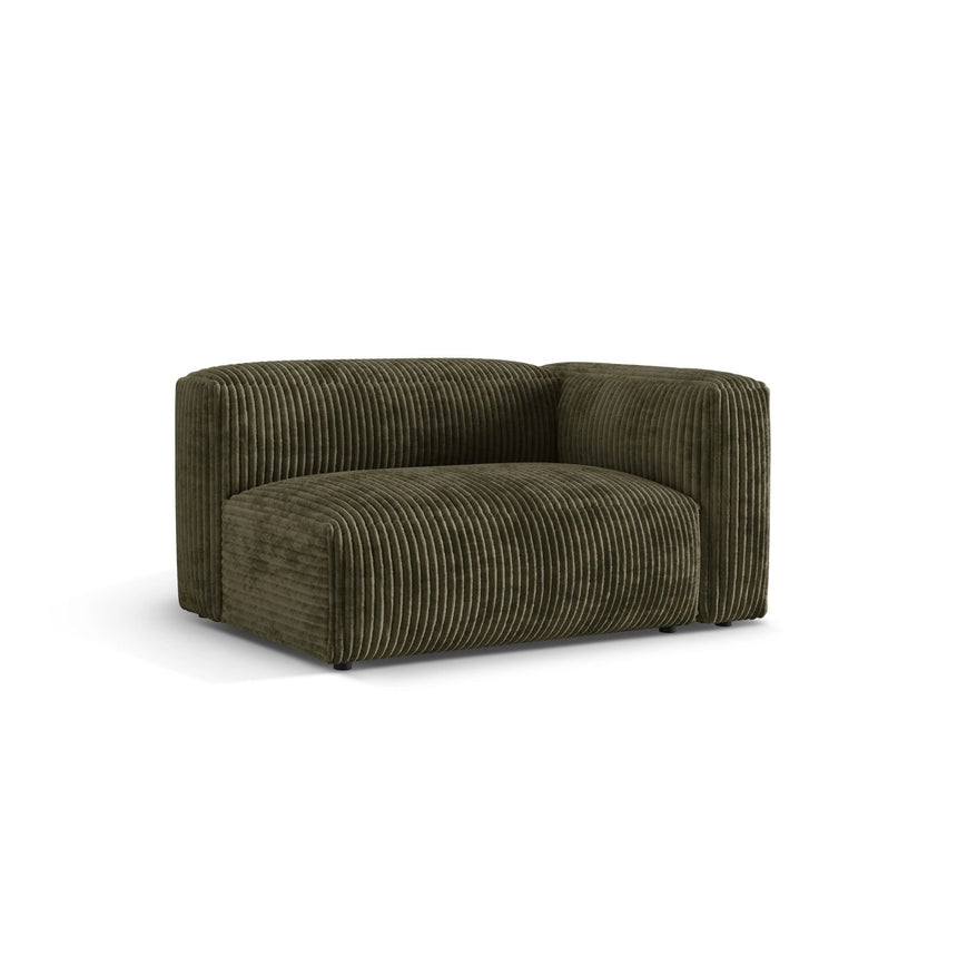 Martina Modulares Sofa Sitzelement, Rechte Seite, Sitztiefe 76 cm, aus Cord in Moosgrün (Tilia 37), 160x106 cm von Micadoni – Bild 3