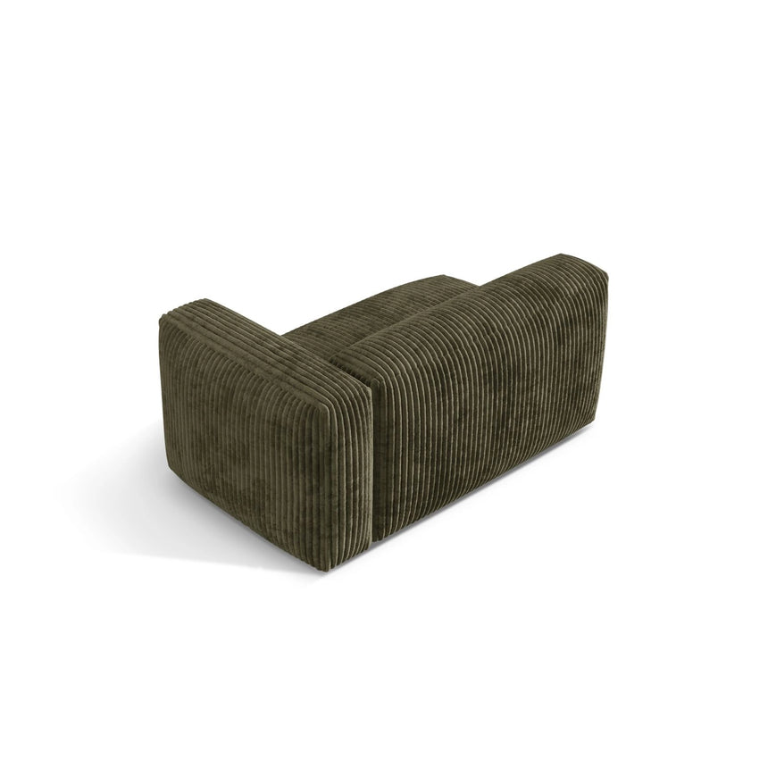 Martina Modulares Sofa Sitzelement, Rechte Seite, Sitztiefe 76 cm, aus Cord in Moosgrün (Tilia 37), 160x106 cm von Micadoni – Bild 4