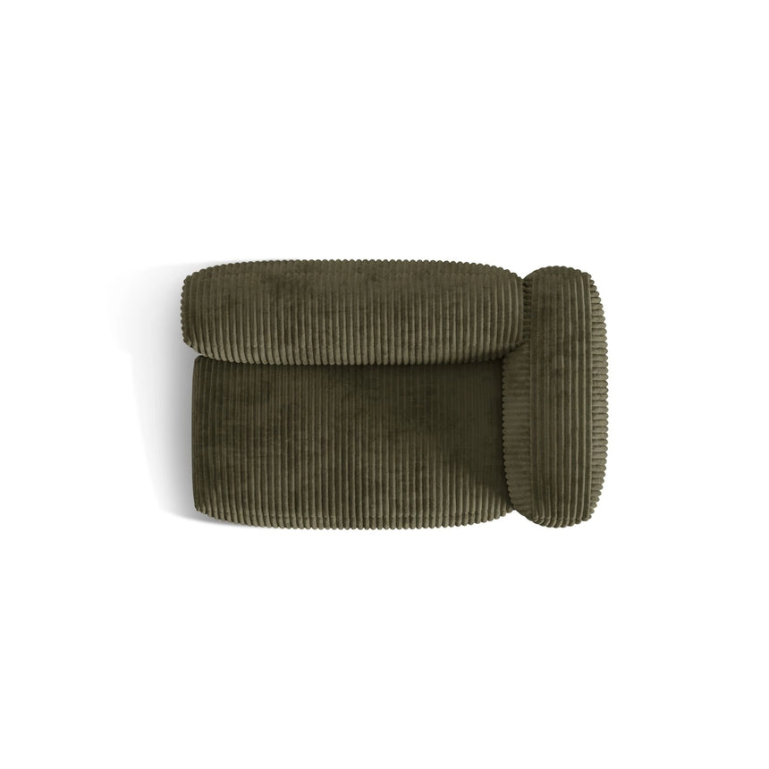 Martina Modulares Sofa Sitzelement, Rechte Seite, Sitztiefe 76 cm, aus Cord in Moosgrün (Tilia 37), 160x106 cm von Micadoni – Bild 5