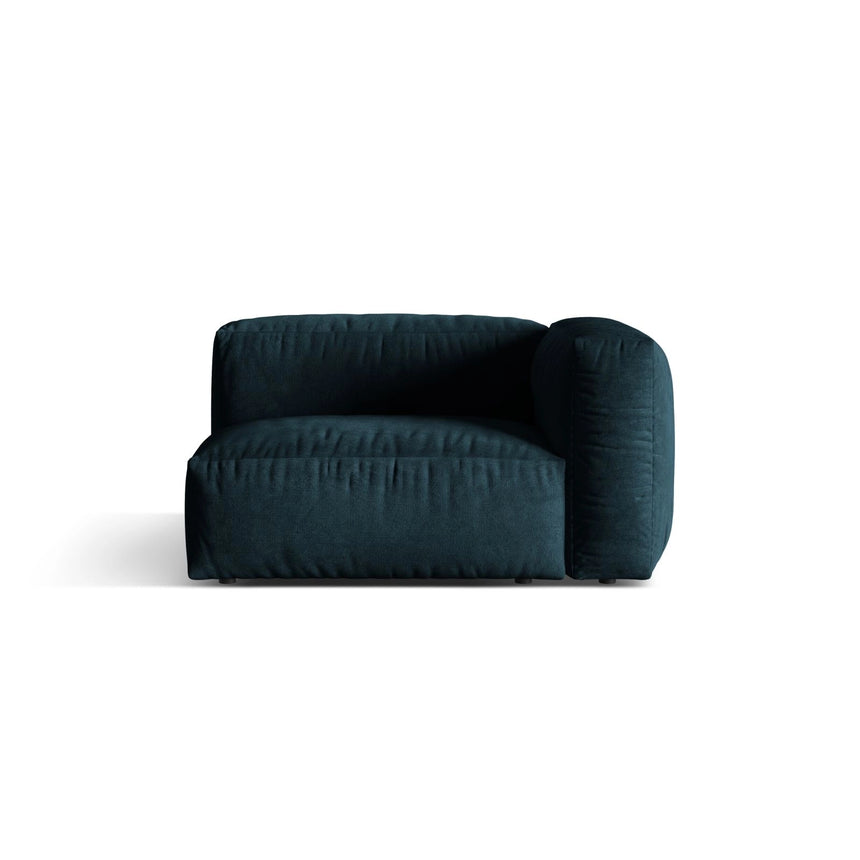 Martina Modulares Sofa Sitzelement, Rechte Seite, Sitztiefe 76 cm, aus Samt in Deep Petrol (Vogue 13), 120x106 cm von Micadoni – Bild 1