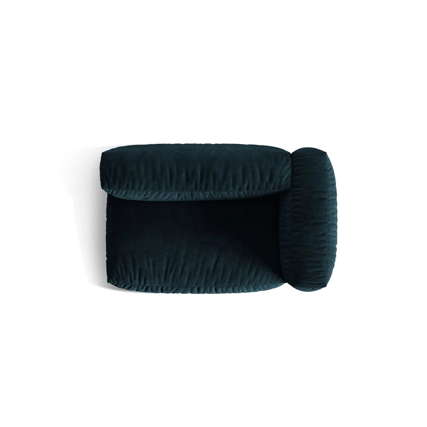 Martina Modulares Sofa Sitzelement, Rechte Seite, Sitztiefe 76 cm, aus Samt in Deep Petrol (Vogue 13), 160x106 cm von Micadoni – Bild 5
