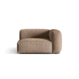Martina Modulares Sofa Sitzelement, Rechte Seite, Sitztiefe 76 cm, aus Samt in Dunkelbeige (Vogue 3), 120x106 cm von Micadoni – Bild 1