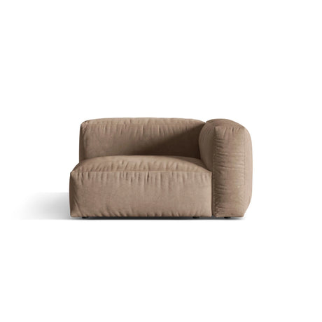 Martina Modulares Sofa Sitzelement, Rechte Seite, Sitztiefe 76 cm, aus Samt in Dunkelbeige (Vogue 3), 120x106 cm von Micadoni – Bild 1