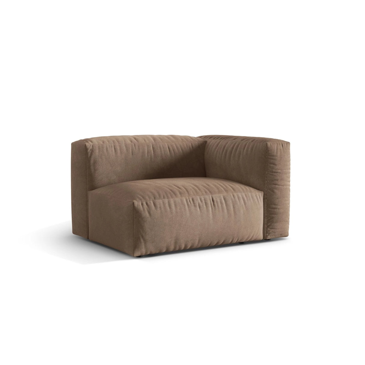Martina Modulares Sofa Sitzelement, Rechte Seite, Sitztiefe 76 cm, aus Samt in Dunkelbeige (Vogue 3), 120x106 cm von Micadoni – Bild 3