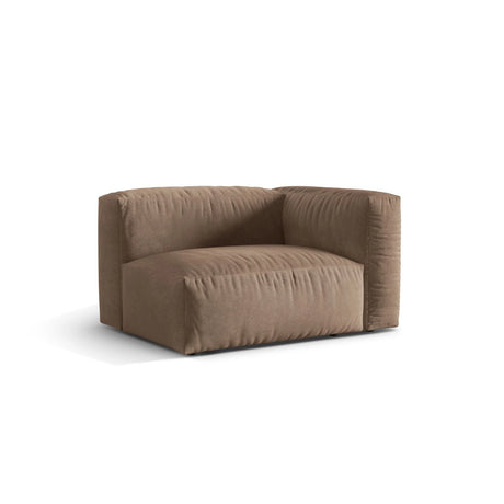 Martina Modulares Sofa Sitzelement, Rechte Seite, Sitztiefe 76 cm, aus Samt in Dunkelbeige (Vogue 3), 120x106 cm von Micadoni – Bild 3