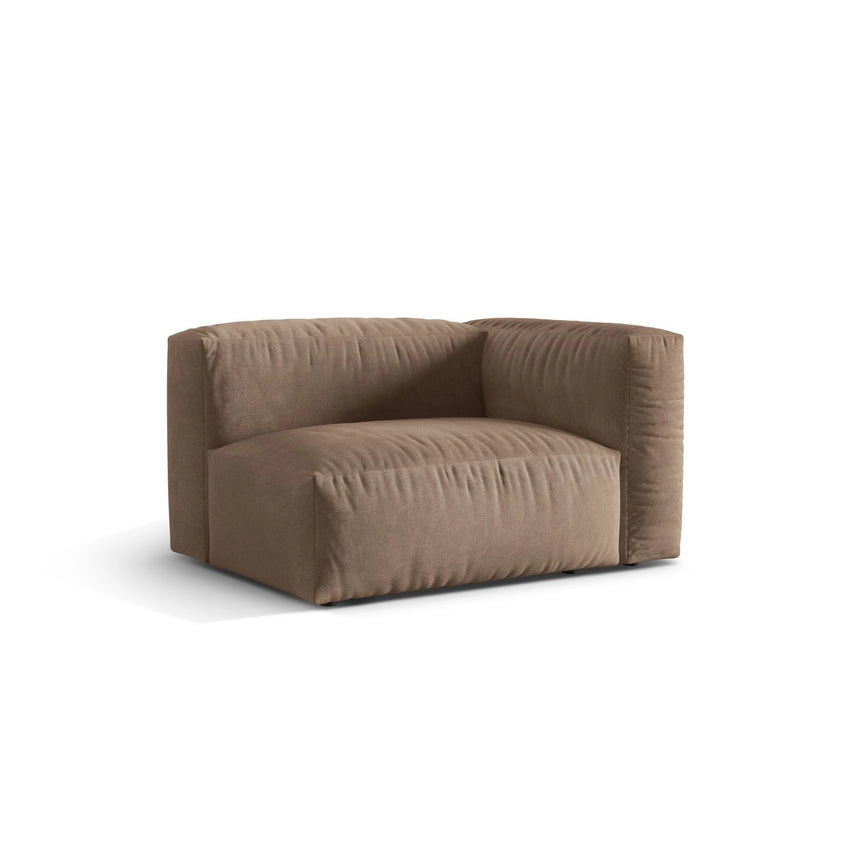 Martina Modulares Sofa Sitzelement, Rechte Seite, Sitztiefe 76 cm, aus Samt in Dunkelbeige (Vogue 3), 120x106 cm von Micadoni – Bild 3