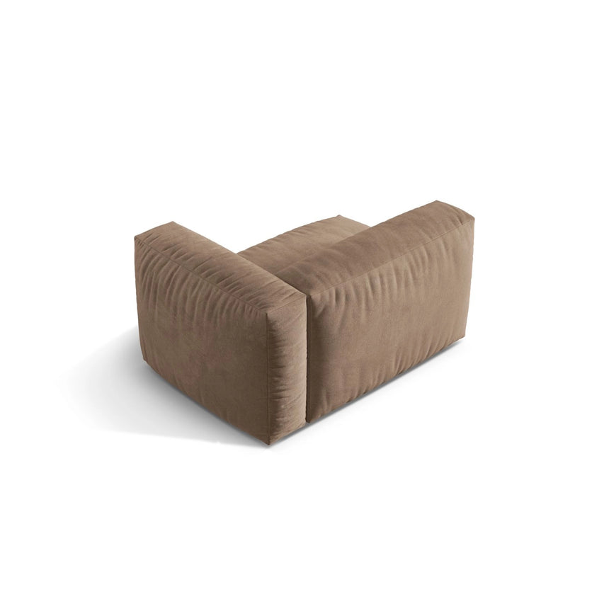 Martina Modulares Sofa Sitzelement, Rechte Seite, Sitztiefe 76 cm, aus Samt in Dunkelbeige (Vogue 3), 120x106 cm von Micadoni – Bild 4