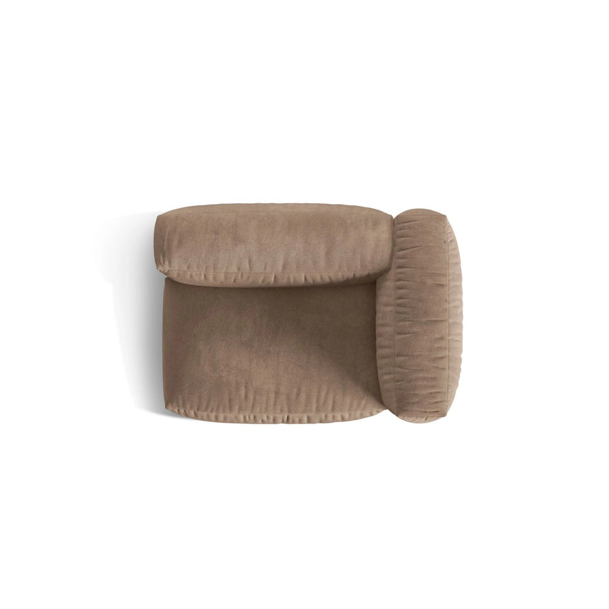 Martina Modulares Sofa Sitzelement, Rechte Seite, Sitztiefe 76 cm, aus Samt in Dunkelbeige (Vogue 3), 120x106 cm von Micadoni – Bild 5
