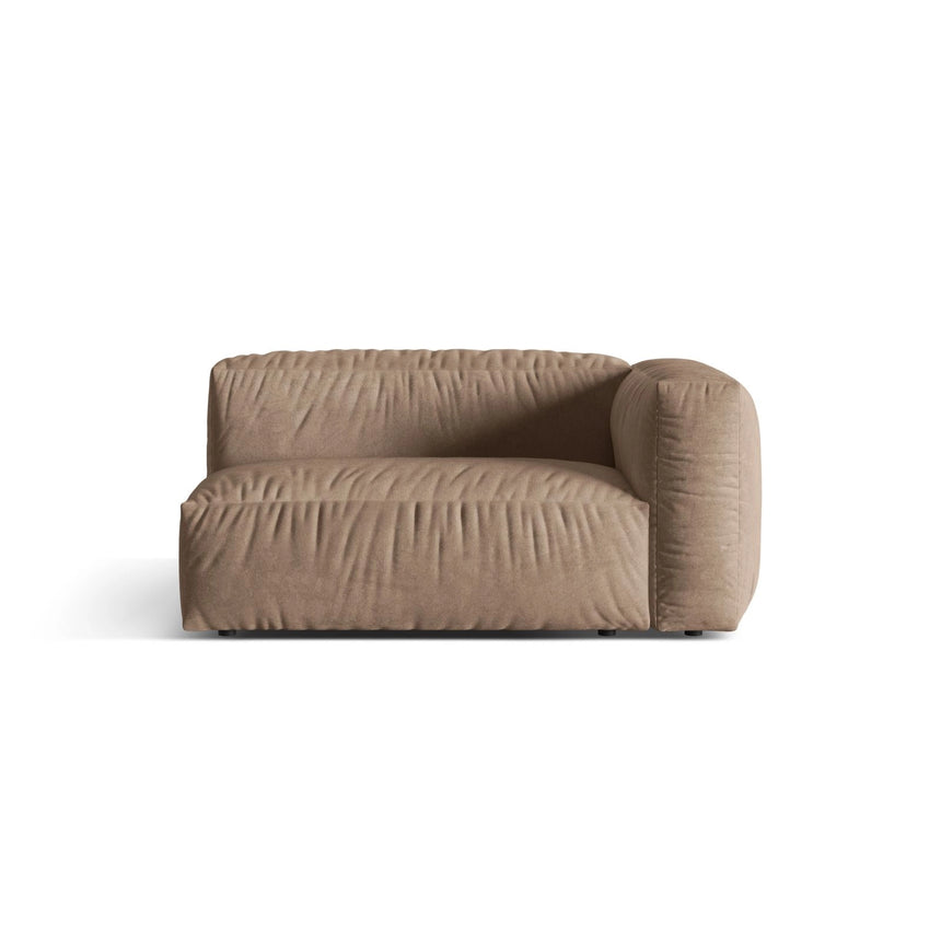 Martina Modulares Sofa Sitzelement, Rechte Seite, Sitztiefe 76 cm, aus Samt in Dunkelbeige (Vogue 3), 160x106 cm von Micadoni – Bild 1